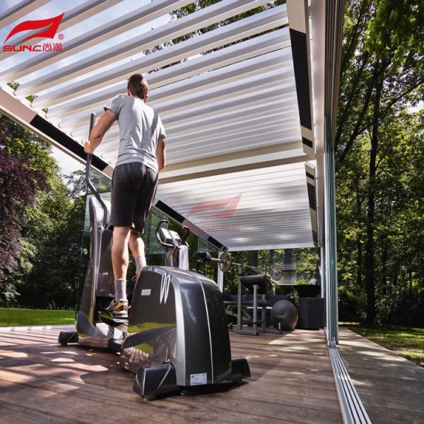 caramanchão de alumínio motorizado exterior de 4x4m com construção do jardim de telhado da grelha