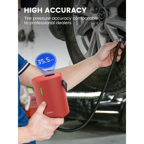 Wireless 12V Tire Inflator by YANTU A05 Portable Mini Cordless Air Pump for Cars