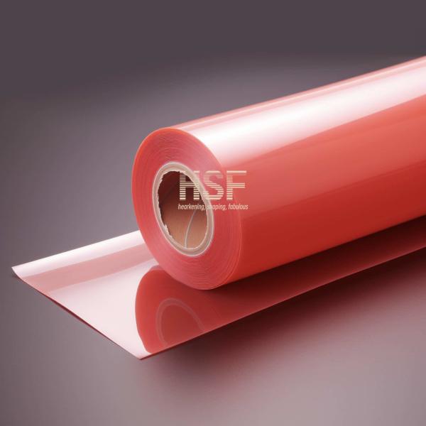 Rubrique de polyester à libération rouge translucide 50um