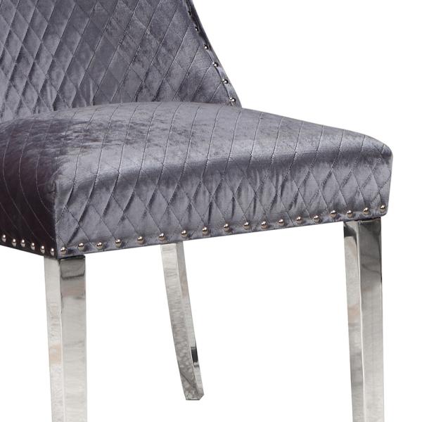 61498 GOITALIA Restaurant Mid century Modern Stainless Steel  Designer Velvet fabric Hotel Ding chair