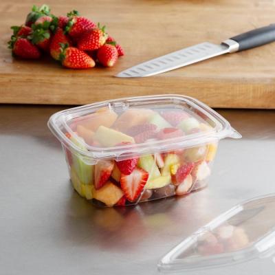 China Supplier Tamper-Resistant Clear Hinged Container with Flat Lid