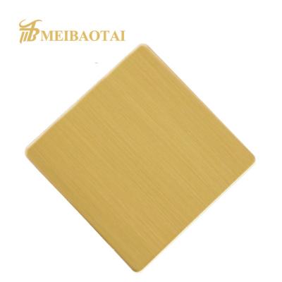 Gold Hairline Stainless Steel Sheet SS304 Material With 8c PVC Film