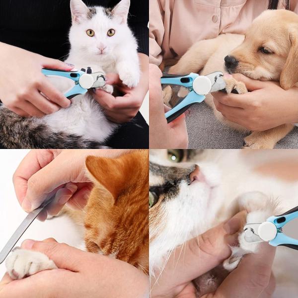 Pink Blue Cat Claw Trimmer Portable Professional Cat Nail Clippers