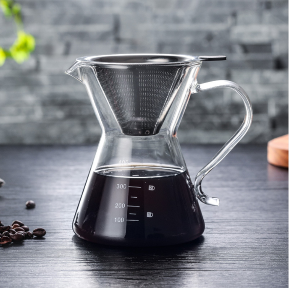 Morden Stainless Steel Coffee Pot / Silver Manual Drip Coffee Maker