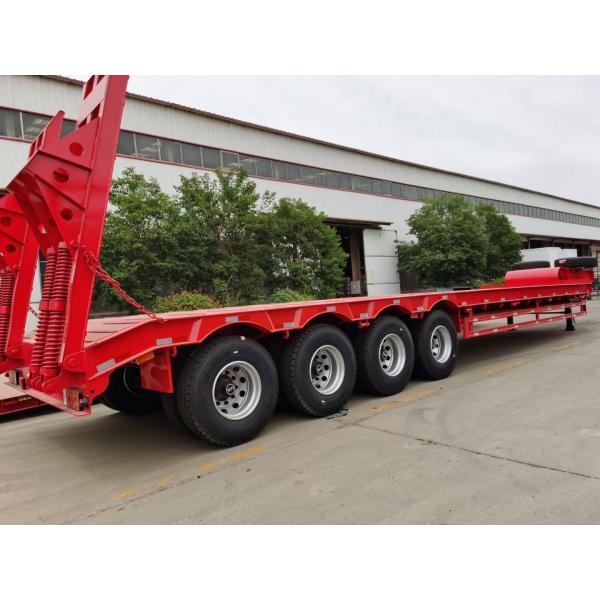 40t-100t Low Loader Flatbed Gooseneck Semi Trailer With 1310mm Wheel Base