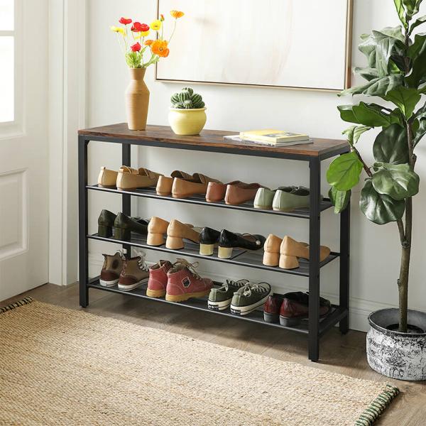 Industrial Shoe Rack for Sale, Particleboard Shoe Rack, Shoe Storage Furniture, Hallway Furniture, LBS14BX