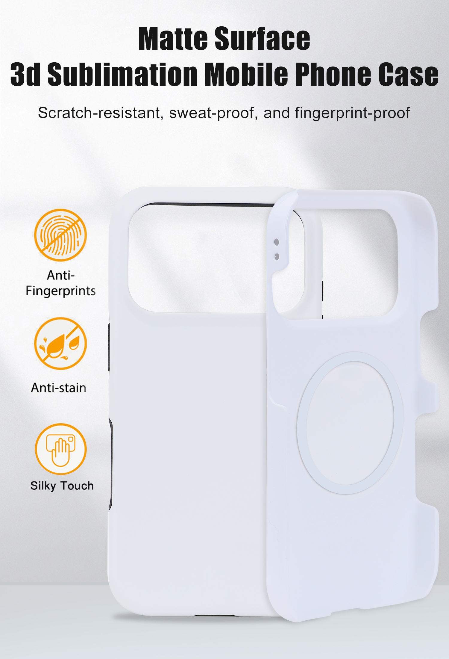 Customizable 5m Shockproof Compatible Magsafe 3D Film Sublimation Blank Phone Case for iPhone