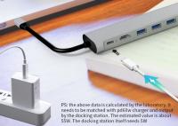 les données 5Gbps mettent en communication le hub 6 d'USB C dans 1 avec la fourniture de courant de 4K HDMI 60W