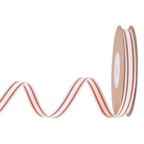 10mm-38mm*10y Black And Red Striped Cotton Ribbon For Gift Packing And Garment Accessories