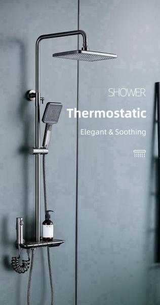 Household Thermostatic Exposed Valve Showers Rainfall Shower Set OEM ODM