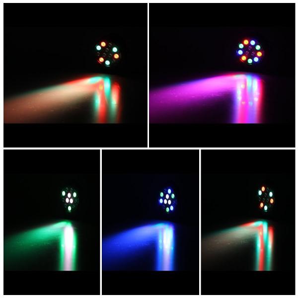 12PCS 1W RGBW 3in1 RGB Mini LED Par Light With Black Plastic Body 50 - 60Hz