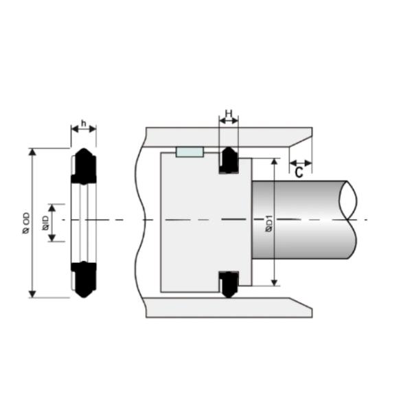 PPD Double Sided Air Pneumatic Cylinder Piston Seal Black NBR Oil Resistant Rubber Seal