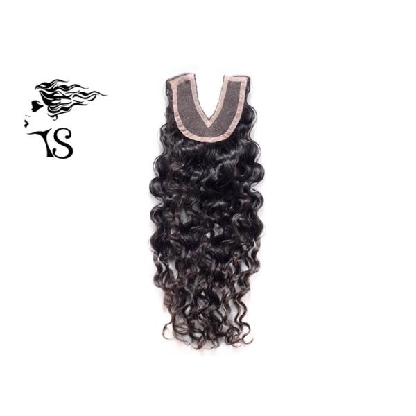 Swiss Lace Kinky Curly Lace Frontal Closure Human Hair V Part For Black Girls