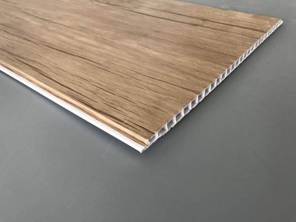 Wood Color Plastic Laminate Wall Covering , Pvc Laminated Ceiling Board