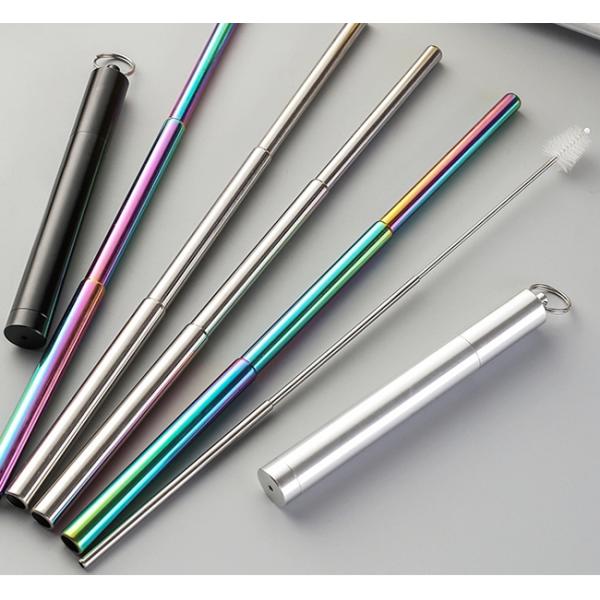 Food Grade Collapsible Stainless Steel Straw Juice Drinking