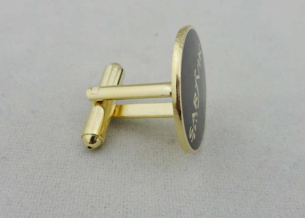 Black Sarfvik Golf Deluxe Stamped Cufflinks With 3d Photo Synthetic Enamel