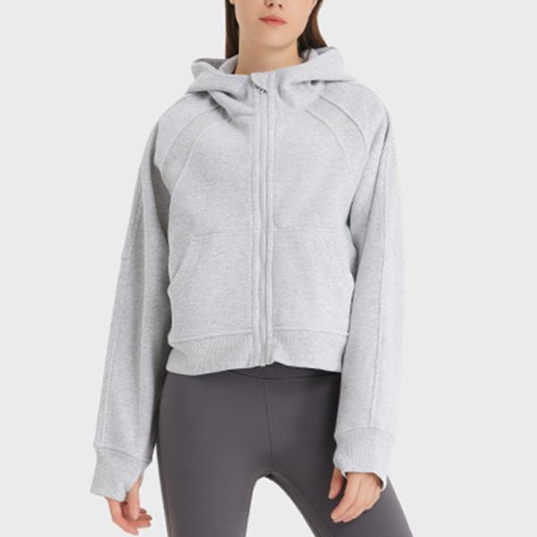 Winter Women's Casual Zip Up Hoodie Jacket Long Sleeve Hooded Sweatshirt With Pockets
