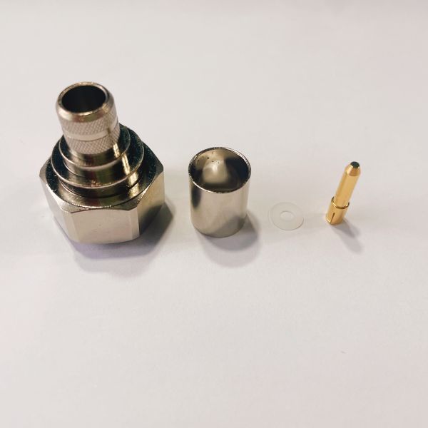 50 Ohm 4.3-10 Din Connector Crimp Plug Male Connector Small For LMR400 Cable