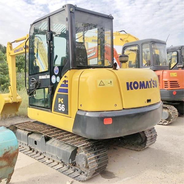 34.5КВт Подержанный мини экскаватор Komatsu PC56 с оригинальным гидравлическим клапаном