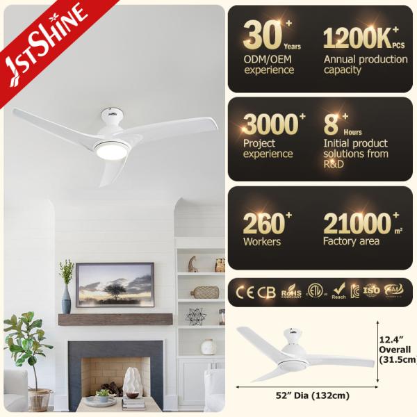 Ventilador de teto de montagem embutida com economia de energia decorativa CE com controle remoto de luz LED