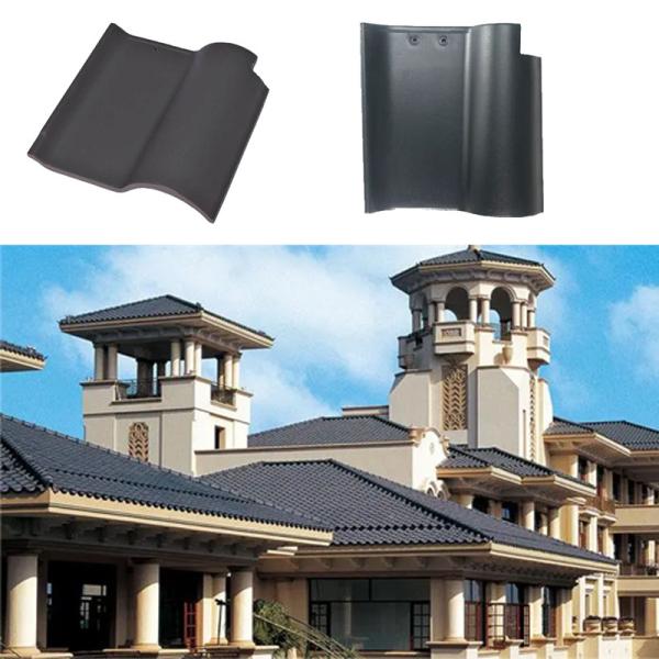 S-shaped Spanish Ceramic Roof Tiles Earth-tone Colors Weatherproof Villa House