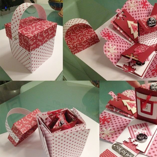 Boîte en gros qui respecte l'environnement de présent d'explosion de Noël de Diy de boîte-cadeau de surprise