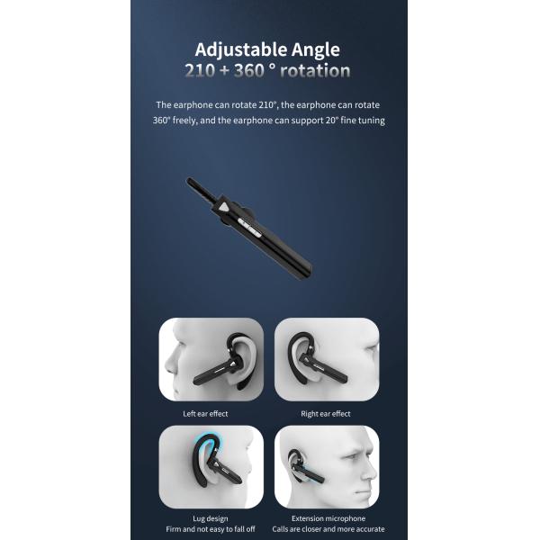 Mon Eearhook Wireless Bluetooth Earpiece Hands Free QCC Earphones For Driving Office