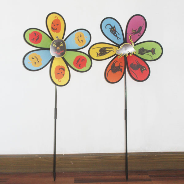 Halloween windmill pumpkin cat