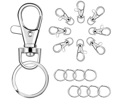 Anti Erosion Swivel Clasp Keychain Hook Clip Silver Key Hanger 360deg