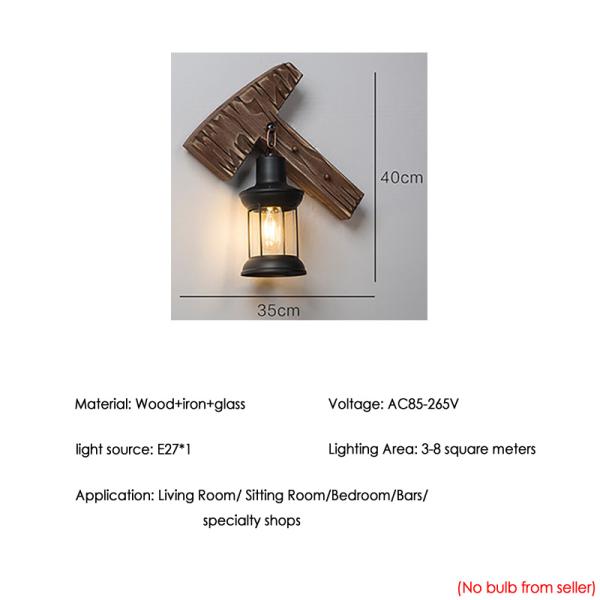 Restaurant bar cafe light creative industrial Vintage wood wall lamp(WH-VR-53)
