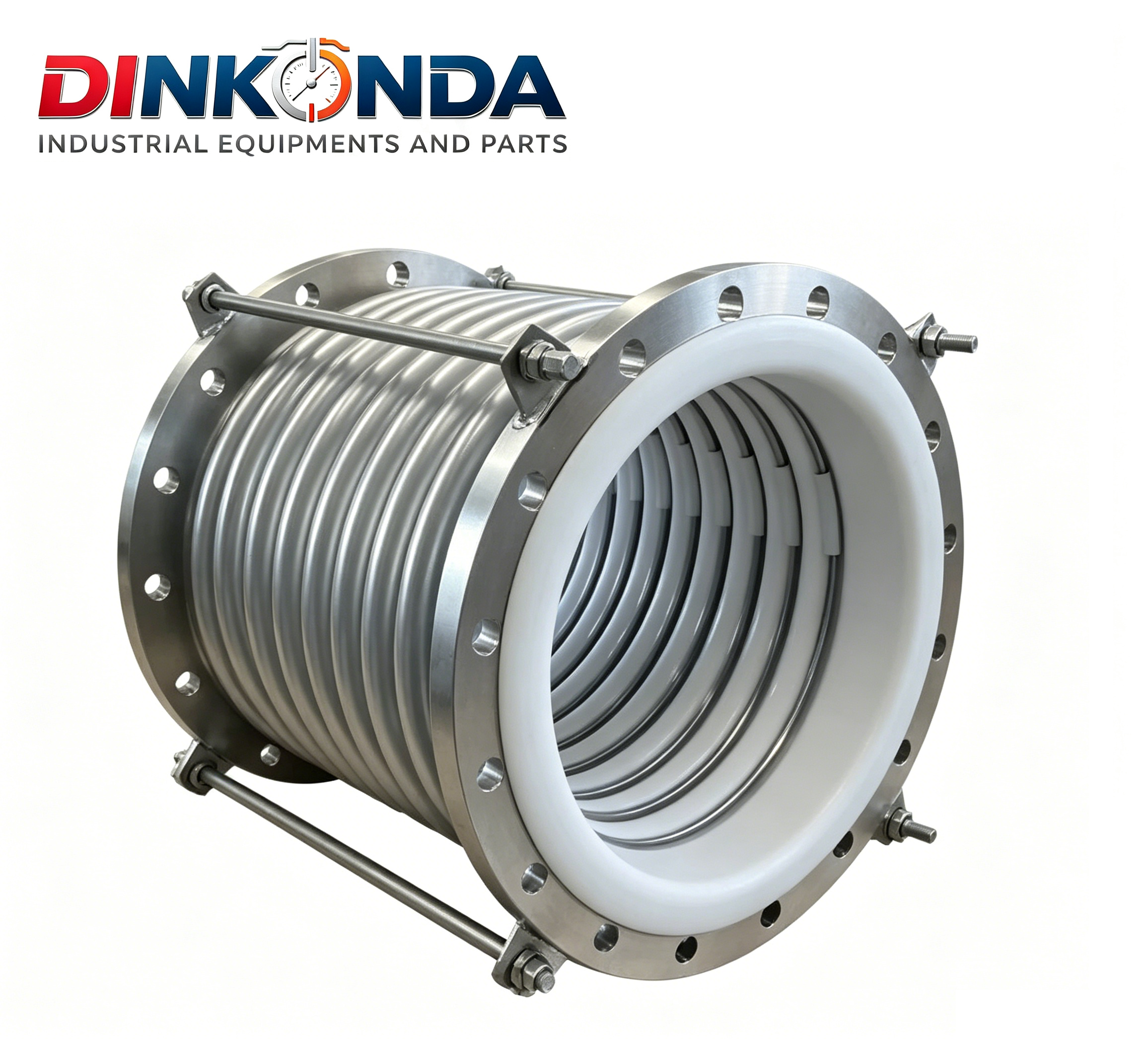 DINKONDA GLOBAL Power Plants Special 304 316 2205 Duplex Stainless Steel Lined PTEE Corrugated Compensator Composite Pipeline Metal Expansion Joint
