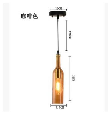 American color wine bottle Pendant Lights art creative restaurant cafe Pendant Lights industrial lighting(WH-VP-93)