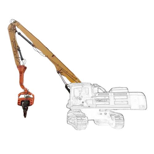 Top No.1 Pilão de motorista para escavadeira escavadeira folha Pilão de motorista Boom Pilão hidráulico Pilão de motorista Boom braço escavadeira Long Boom