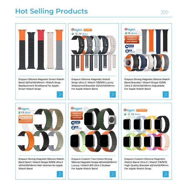 Eraysun PU Leather Watch Bands for Apple 10/9/8 I Watch 11 Leather 38/40/41mm 42/44/46mm Double Ring Style Watch Strap