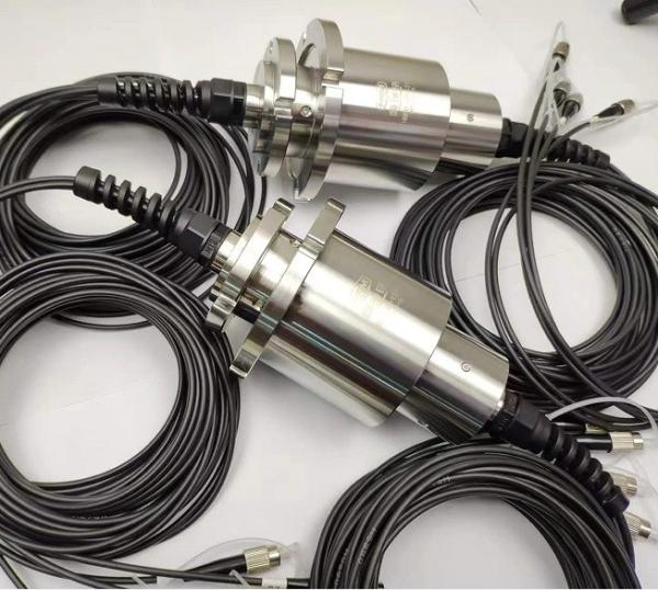 4 Channel IP68 2.0mm Fiber Optic Rotary Joint 200rpm  Hyrid Transmission