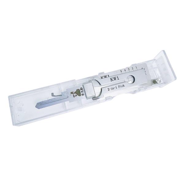 Лиши Дом Замок Подборка Серебряный Нержавеющая сталь Дверный замок Лиши 2in1 Подборка Инструмент Kw1 Lockpick набор Декодер