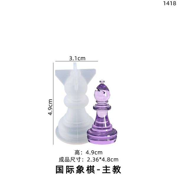 DIY crystal dropper mold, three-dimensional international chess piece board silicone mold