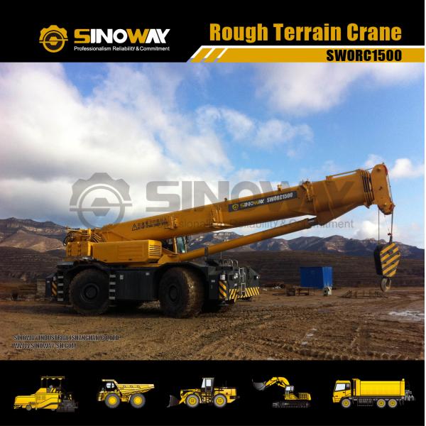 150 ton Heavy Hydraulic Mobile Crane Rigid Suspension SWORC1500