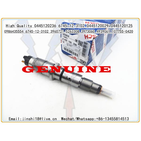 High Quality Fuel Injector 0445120029 0445120125 0445120236 0986435554 for 6745-12-3102 Cummins 3965721 3973060 4939061
