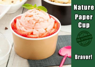 Small Size Kraft Paper Ice Cream Cups Food Grade Gray Special Design
