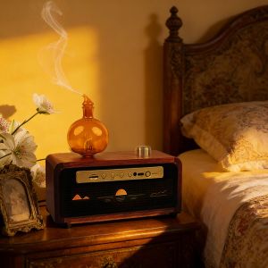 Hand Polished Solid Wood Base Office Home Aroma Diffuser 100cbm Coverage