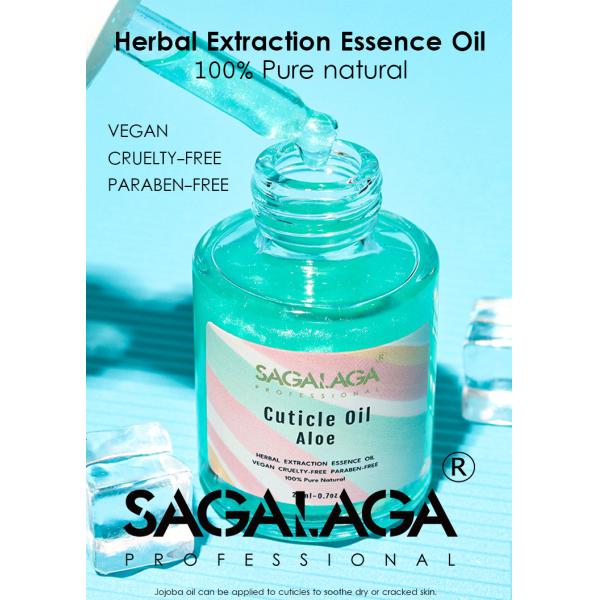 Huile à cuticules à séchage rapide en flacon compte-gouttes de 20 ml, réparation et nutrition des cuticules, infusée d'huile de jojoba et de vitamine E