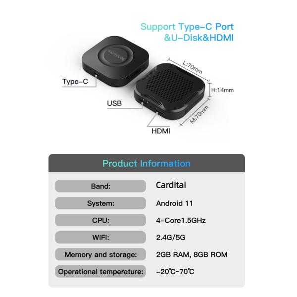 ABS PC беспроводный адаптер CarPlay для Toyota Mazda Volkswagen Peugeot Skoda KIA Android