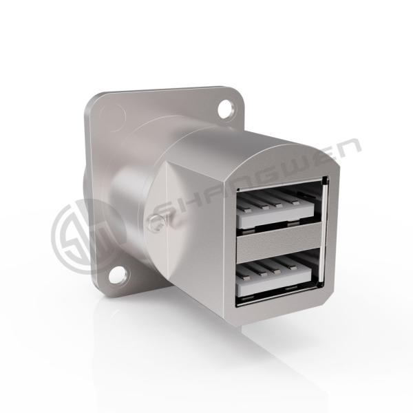 IP65 водонепроницаемая панель соединителя USB с двумя портами и 4 пинными кабелями