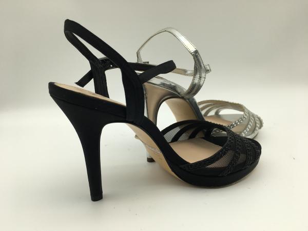 Stiletto Ladies Soft Leather Sandals Open Toe 5cm High Heel Silver Sandals
