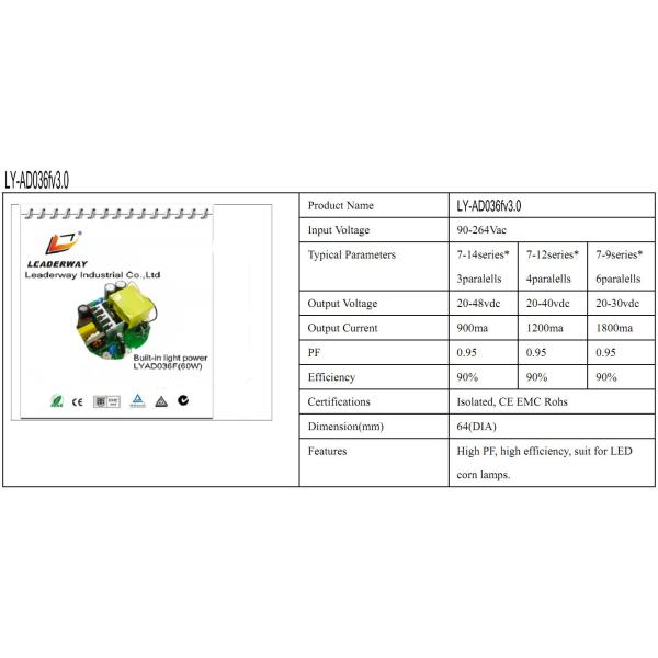 high PF open frame LED power driver with small size made in china