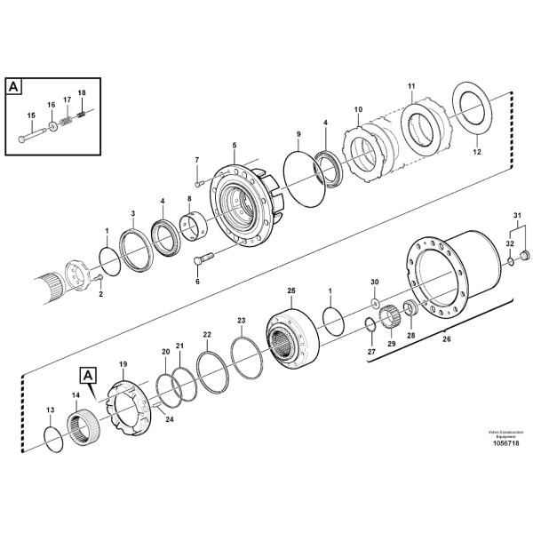 14558956 14558957 11705004 Spring Excavator Spare Parts For EW180C EW210C