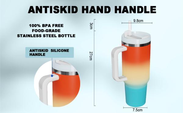 40oz de aço inoxidável Tubler com tampa e palha para água