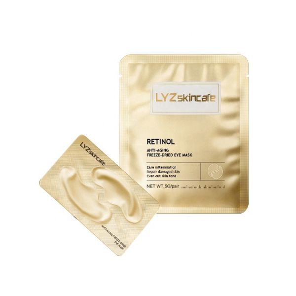 OEM Factory Custom Freeze-Dried Retinol Eye Mask Hyaluronic Acid Peptides for Anti-Wrinkle Anti-Aging Firming Wrinkle Reduction