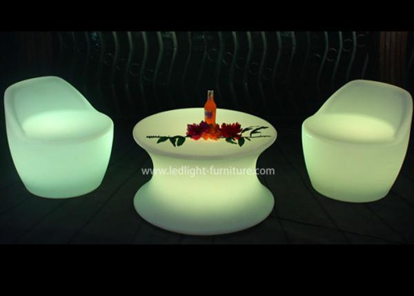 Illuminated Furniture Type LED Coffee Table Set With Rechargeable RGB Light
